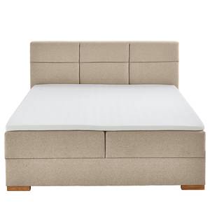 Boxspringbett Lago Webstoff Asha: Taupe - 160 x 200cm