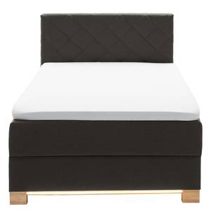 Beleuchtetes Boxspringbett Messina Webstoff Asha: Anthrazit - 140 x 200cm