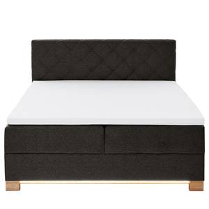 Beleuchtetes Boxspringbett Messina Webstoff Asha: Anthrazit - 160 x 200cm