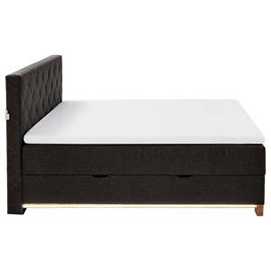 Beleuchtetes Boxspringbett Messina Webstoff Asha: Anthrazit - 160 x 200cm