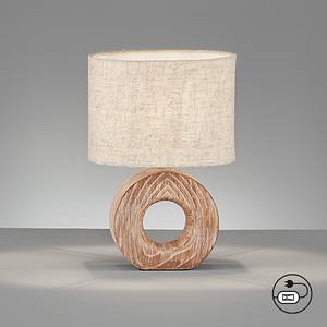 Tischleuchte Hanke Keramik / Leinen - 1-flammig - Beige