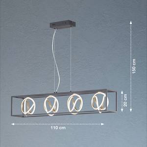 LED-Pendelleuchte Gisi Eisen - Schwarz - 4-flammig