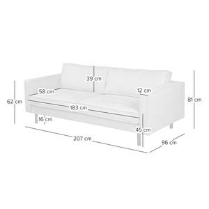 3-zitsbank FORT DODGE antieke leerlook - Microvezel Yaka: Bruin