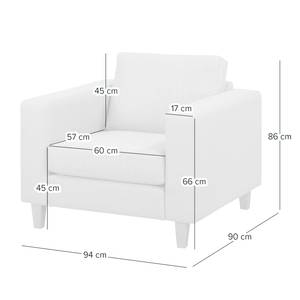 Fauteuil MAISON geweven stof - Geweven stof Inas: Platinakleurig