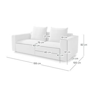 2,5-Sitzer Sofa FINNY Webstoff Saia: Hellgrau - Keine Funktion