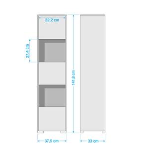 Hochschrank Levi Hellgrau / Weiß