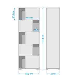 Open kast Levi Lichtgrijs/wit