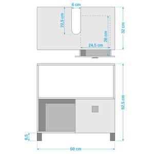 Meuble sous lavabo Toronto II Anthracite / Gris minéral - Anthracite / Gris minéral