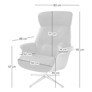 Sessel ANDERSON manuell verstellbar Echtleder Neka: Schwarz - Schwarz - Walnuss