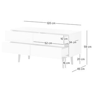 Sideboard LINDHOLM - Breite 120 cm Weiß