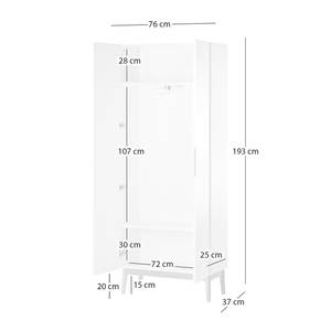 Garderobeset LINDHOLM 5-delig combi A Wit