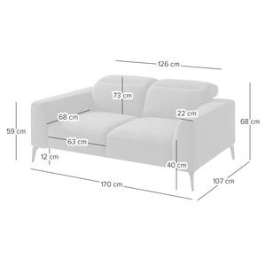 2-Sitzer Sofa BERRIE Webstoff Saia: Hellgrau