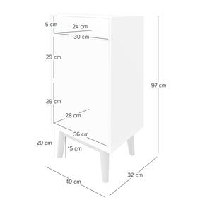 Salle de bain LINDHOLM - 4 élém. B Partiellement en chêne massif - Blanc