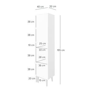 Badkamerset LINDHOLM 3-delig combi B deels massief eikenhout - Wit