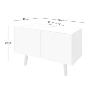 Badkamerset LINDHOLM 3-delig combi B deels massief eikenhout - Wit