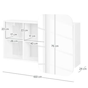 Spiegelkast LINDHOLM schuifdeur wit/eikenhout - Wit