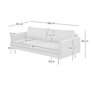 3-Sitzer Sofa LANDOS Strukturstoff Foxy: Hellbraun