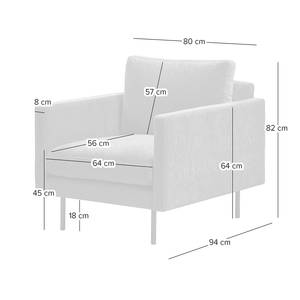 Fauteuil LANDOS Structuurstof Foxy: Lichtbruin