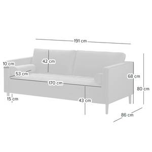 3-Sitzer Sofa LAONA Samt Vaia: Dunkelrot