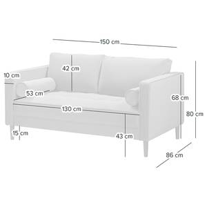 2-Sitzer Sofa LAONA Samt Vaia: Grau