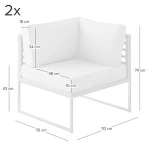 Loungegroep TEAKLINE 6-delig Massief teakhout/geweven stof - antracietkleurig/bruin - Antraciet