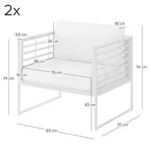 Loungegroep TEAKLINE 6-delig Massief teakhout/geweven stof - antracietkleurig/bruin - Antraciet