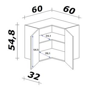 Eck-Hängeschrank Cresta Buche Dekor