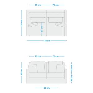 Canapé 2/3 places Lennox Microfibre Goda: Anthracite