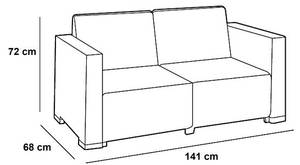 Loungeset California (4-teilig) Grau - Kunststoff - 141 x 72 x 68 cm