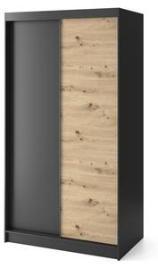 Kleiderschrank  Artinero Basic Schwarz - Braun - Breite: 120 cm - 2 Türen