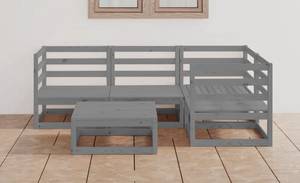 Garten-Lounge-Set (5-teilig) 3009928-2 Grau - Massivholz - Holzart/Dekor - 70 x 30 x 70 cm