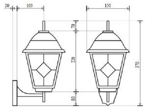 Wandlampe MONACO Gold - Grau - Glas - Metall - 20 x 37 x 19 cm