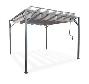 Pergola bioclimatique BAHIA autoportée Beige - Profondeur : 291 cm