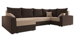 Ecksofa CHIEV-LONG Beige - Braun - Ecke davorstehend rechts - 8 Kissen