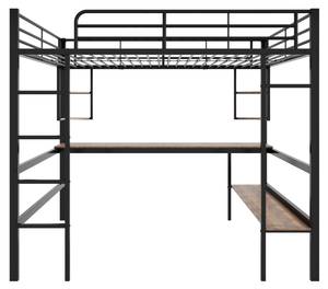 Hochbett MetallBuch Ⅱ Schwarz - Breite: 145 cm