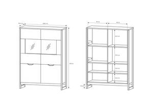 Armoire vitrine ARDEN B LED Beige - Gris - Bois manufacturé - Matière plastique - 109 x 150 x 40 cm