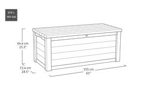 Kissenbox Eastwood Grau - Kunststoff - 155 x 65 x 73 cm