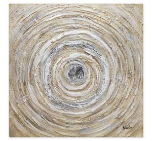 Tableau peint à la main Ruddle Maelstrom Beige - Bois massif - Textile - 80 x 80 x 4 cm