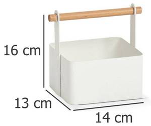 Gewürzbehälter CADDY mit Griff, S-Größe Weiß - Metall - 13 x 16 x 14 cm