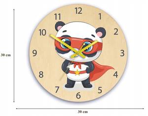 Wanduhr PANDA Braun - Holzwerkstoff - 30 x 30 x 4 cm