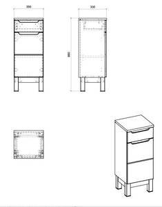 Armoires latérales BALI SCAB35 1D1D Blanc