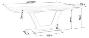 Table à manger Avman Blanc - Largeur : 200 cm