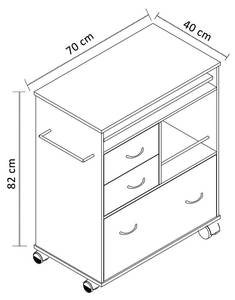 Küchenrollwagen Kicha Buche Dekor