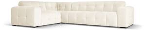 Ecksofa KENDAL 6 Sitzplätze Hochglanz Beige