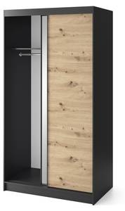 Kleiderschrank  Artinero Lux Schwarz - Braun - Breite: 120 cm - 2 Türen