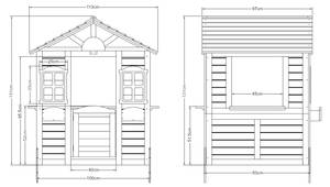 Outdoor-Kinderspielhaus Acciano Braun - Grau - Massivholz - Holzart/Dekor - 113 x 131 x 97 cm