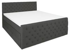 Boxspringbett HOLLYWOOD mit Bettkasten Anthrazit - Breite: 160 cm