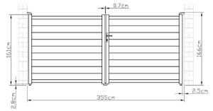 Flügeltor NAZARIO Tiefe: 350 cm