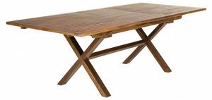 table de jardin en teck 8/10 personnes Marron - Bois massif - Bois/Imitation - 100 x 75 x 180 cm