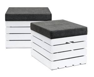 Sitzhocker mit Stauraum WHITE  2er Set Dunkelgrau